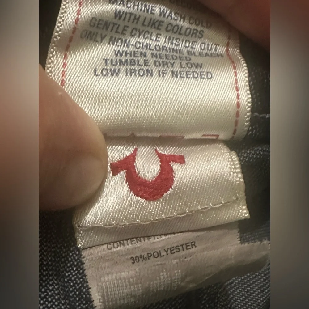 True Religion Jeans Vintage Ricky Corduroy Mens Distressed Pocket Straight 38x33